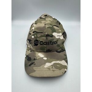 Castrol Camouflage Baseball Hat Men's Green Embroidered Snapback Cap - One Size